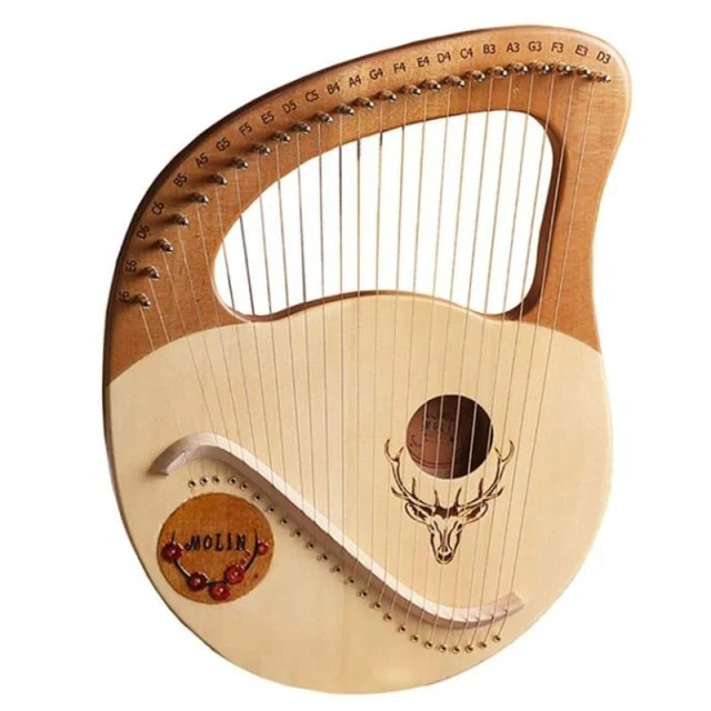 Molin 24 String Lyre Harp Greek Violin Wooden Lyre Instrument