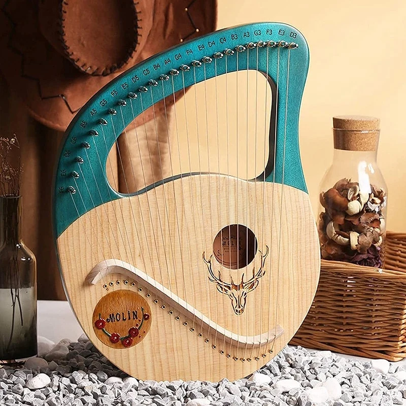 Molin 24 String Lyre Harp Greek Violin Wooden Lyre Instrument