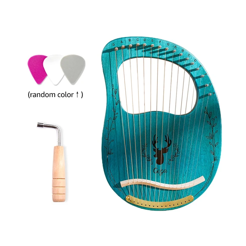 Cega 16-String Deer Lyre Harp Portable Solid Wood Harp