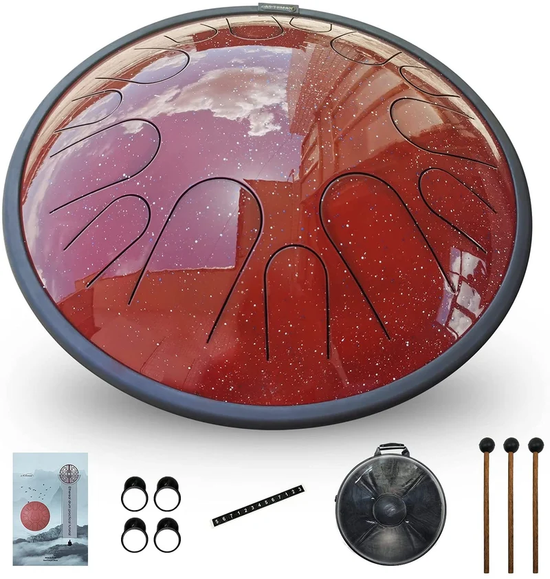 AS TEMAN Starry 14 Notes 14inch C Tune Steel Tongue Drum Tank drum