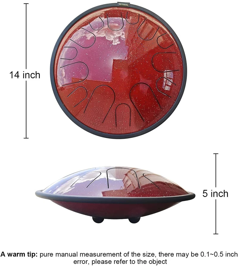 AS TEMAN Starry 14 Notes 14inch C Tune Steel Tongue Drum Tank drum