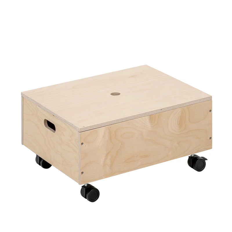 Petit coffre de rangement empilable à roulettes