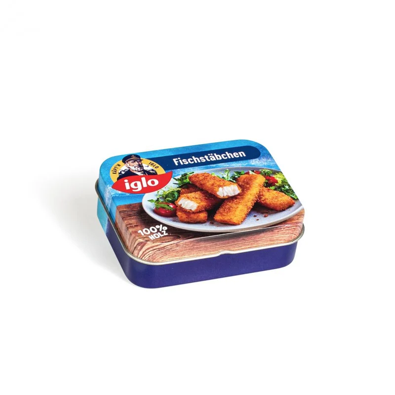 Bâtonnets de poisson Iglo en bois dans leur boîte – Erzi