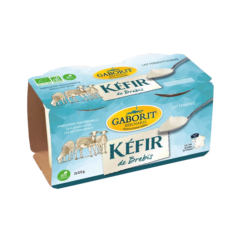 Kéfir au lait de brebis, 2x125g, Gaborit