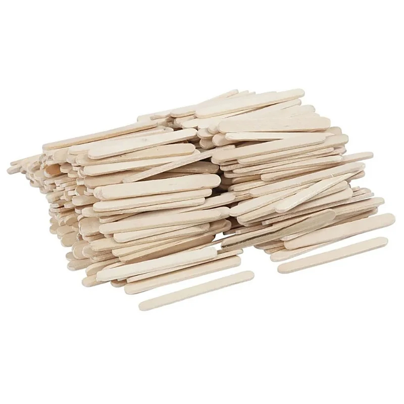 400 Bâtons de glace en bois couleur naturel - 5.5 x 0.6 cm.