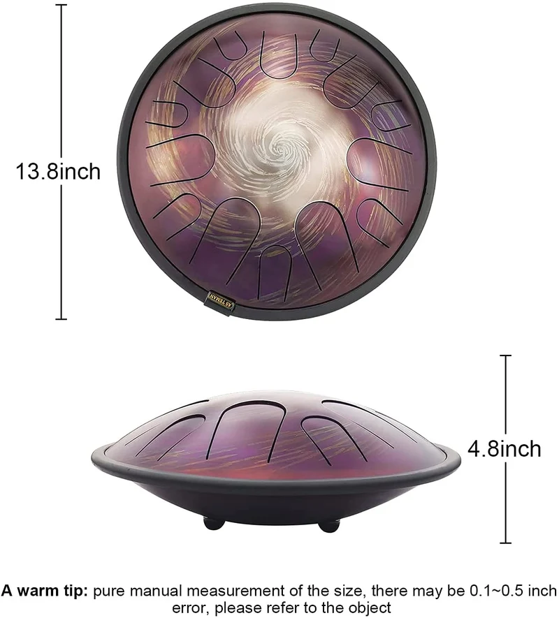 AS TEMAN 14-inch 14 Notes Universe Steel Tongue Drum Tank Hang drum instrument