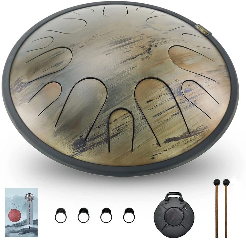 AS TEMAN 14-inch 14 Notes Universe Steel Tongue Drum Tank Hang drum instrument