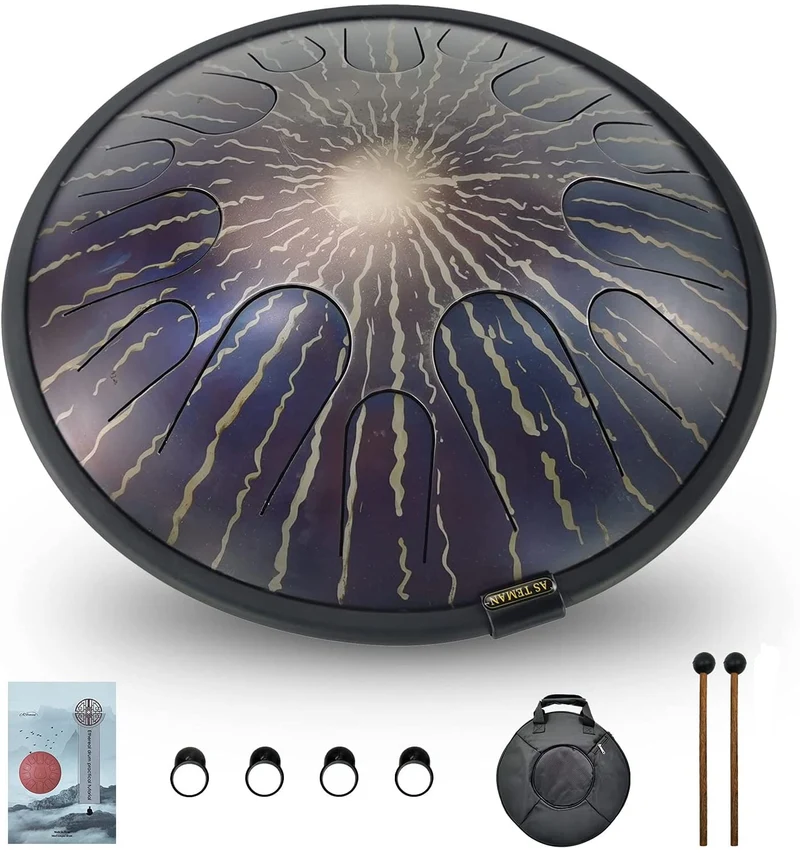 AS TEMAN 14-inch 14 Notes Universe Steel Tongue Drum Tank Hang drum instrument