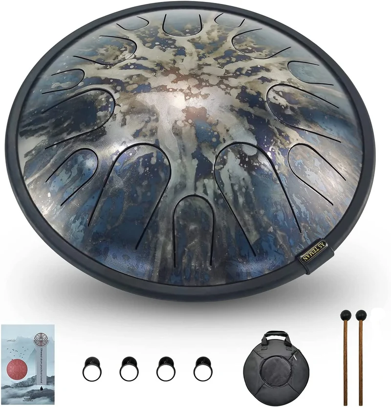 AS TEMAN 14-inch 14 Notes Universe Steel Tongue Drum Tank Hang drum instrument