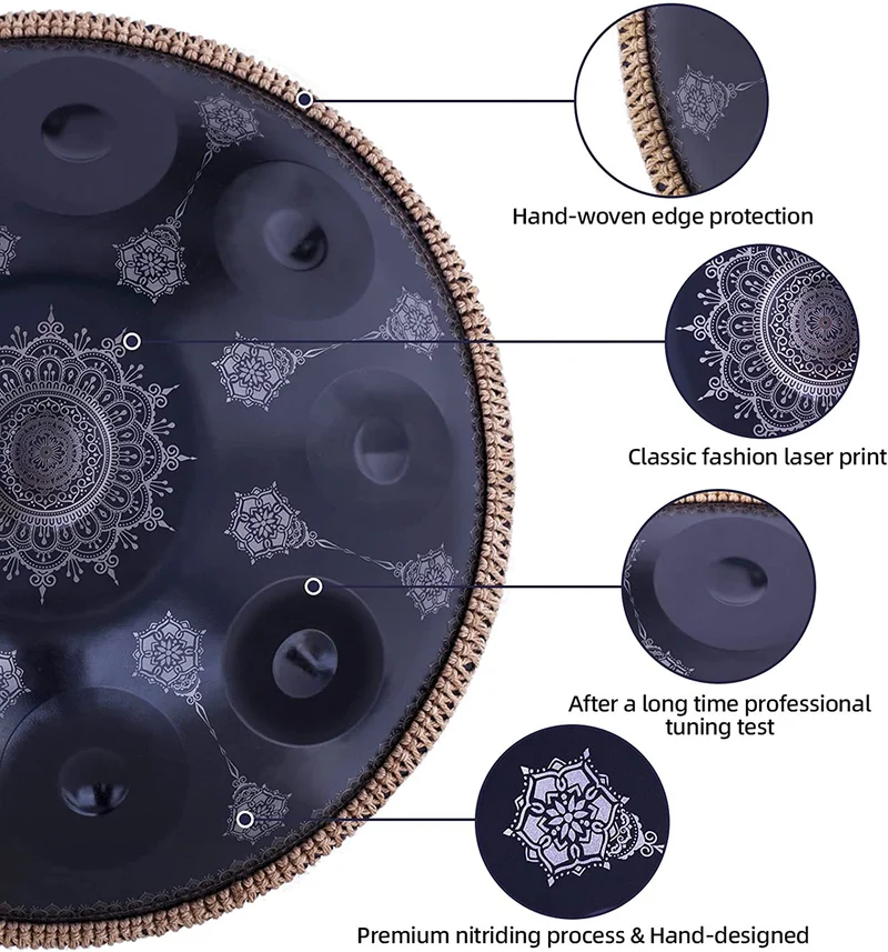 Datura Mandala Handpan Drum 440Hz | 432Hz D Minor Kurd Celtic | Our newest version in 2026.