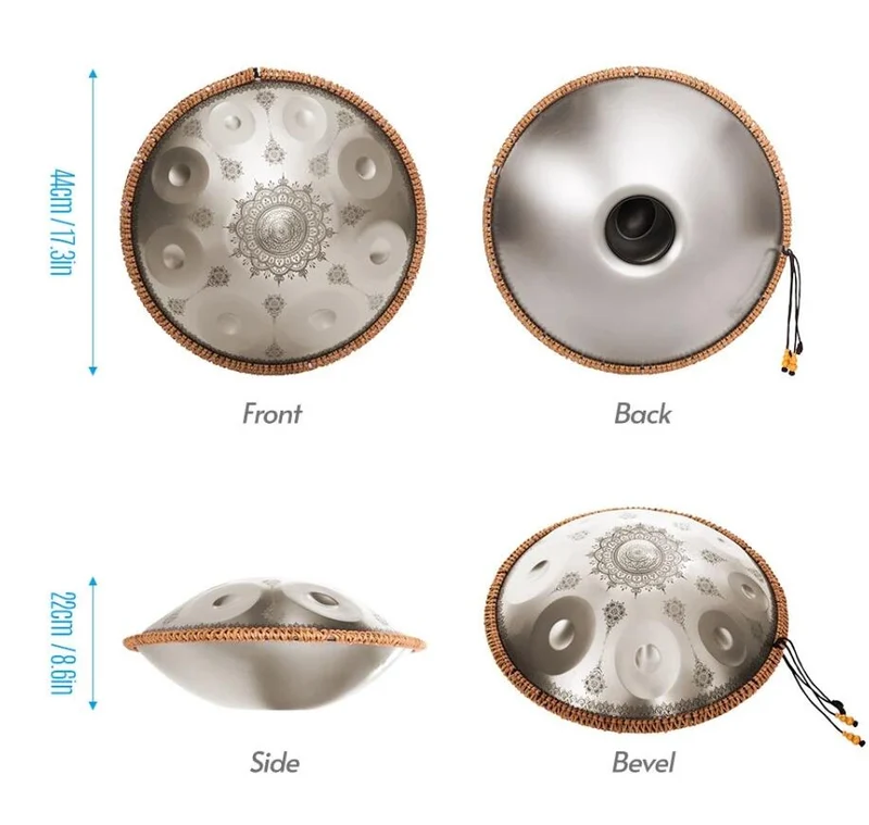 Mini Datura Handpan Drum 440Hz|432Hz Mandala G Key STL Hand Pan