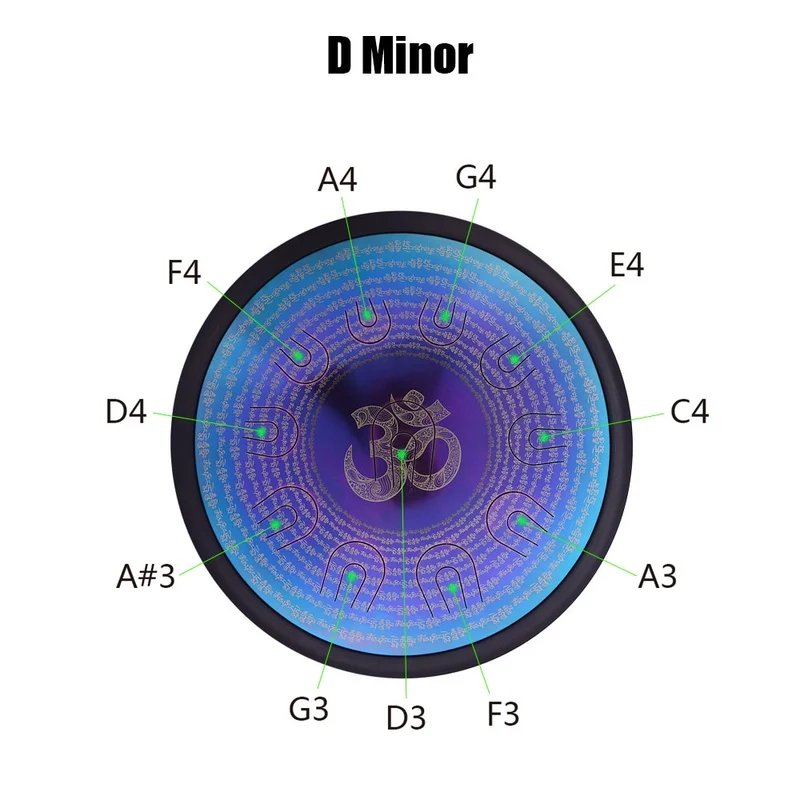 D-Minor 14-18 inches Hang Drum HandPan Alloy UU Hand Steel Tongue Drum