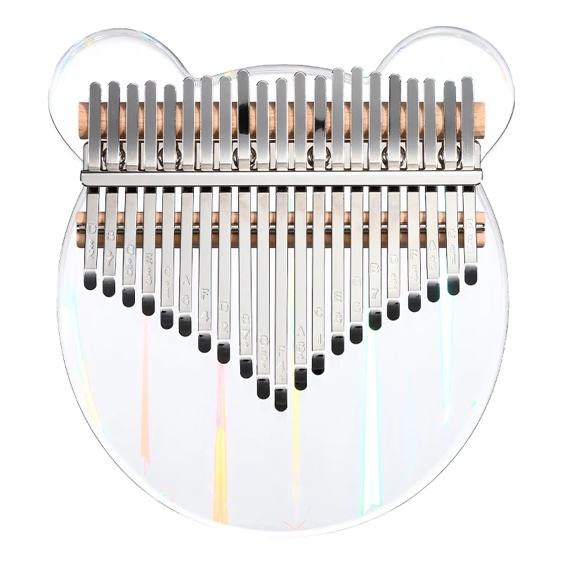 Hluru Colorful Acrylic Kalimba Bear Finger Thumb Piano 17/21 Key Crystal transparent Piano