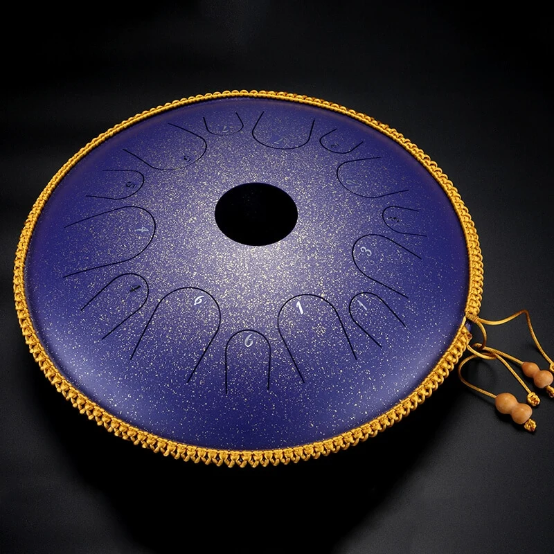 Hluru 14 inch 14 note C tune Copper steel tongue drum hanpan tank drum