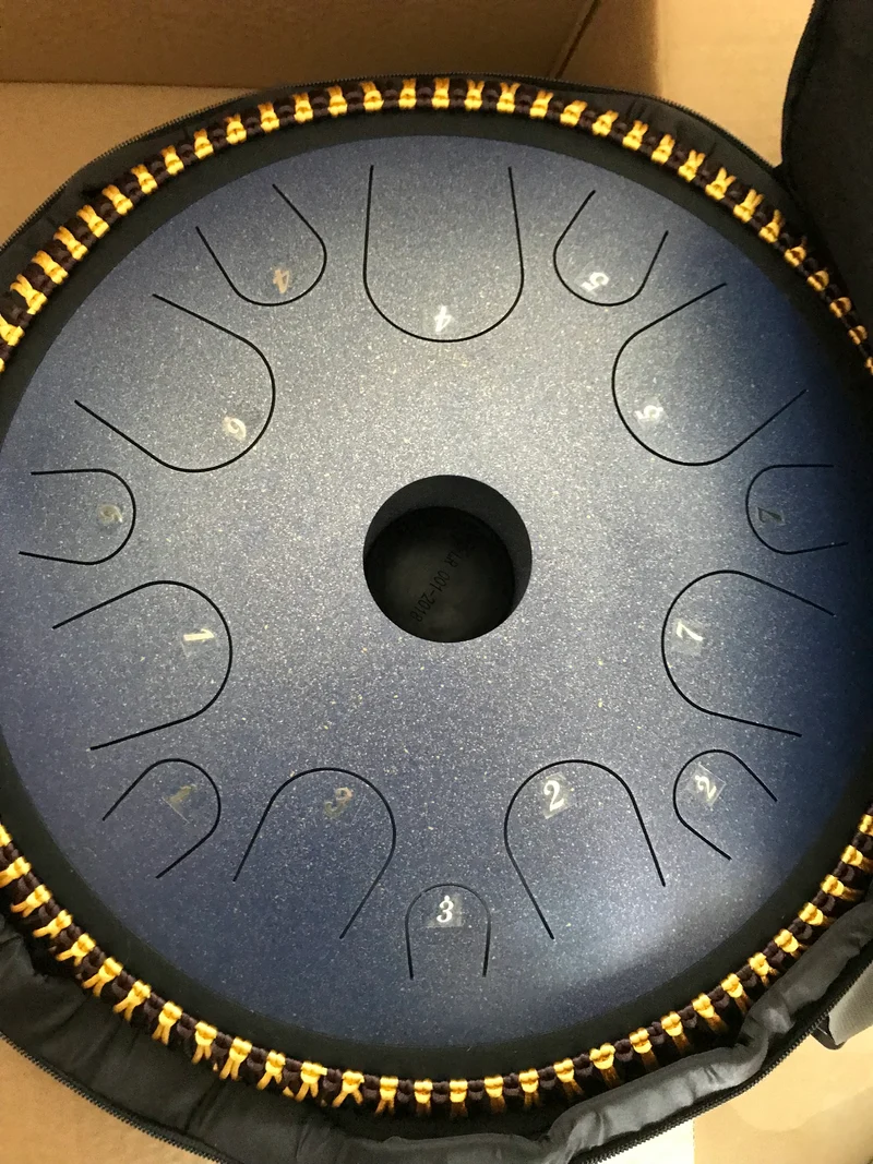 Hluru 14 inch 14 note C tune Copper steel tongue drum hanpan tank drum