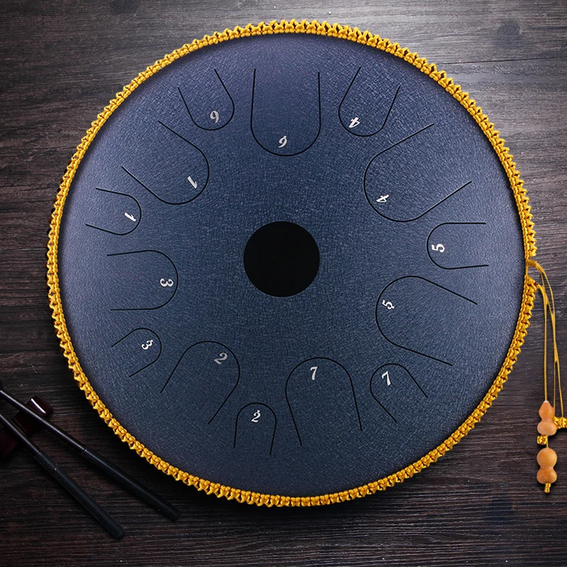 Hluru 14 inch 14 note C tune Copper steel tongue drum hanpan tank drum