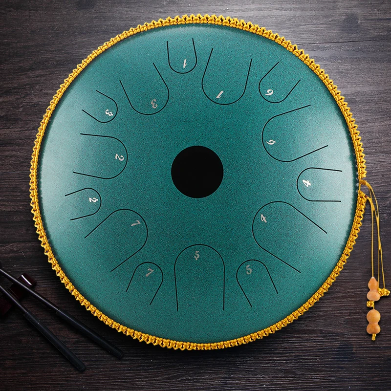 Hluru 14 inch 14 note C tune Copper steel tongue drum hanpan tank drum