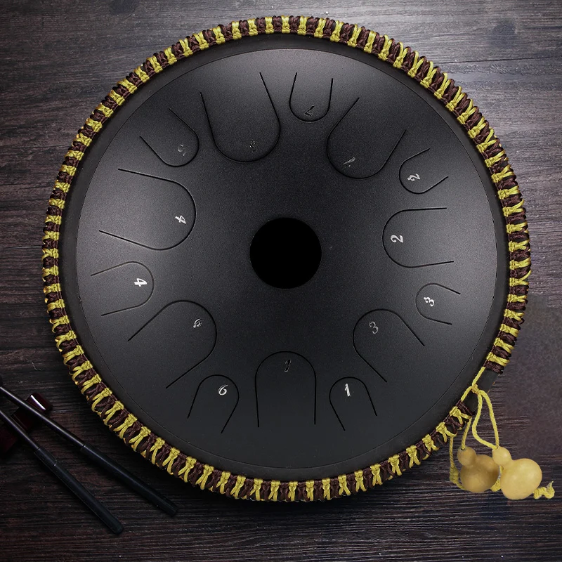 Hluru 14 inch 14 note C tune Copper steel tongue drum hanpan tank drum