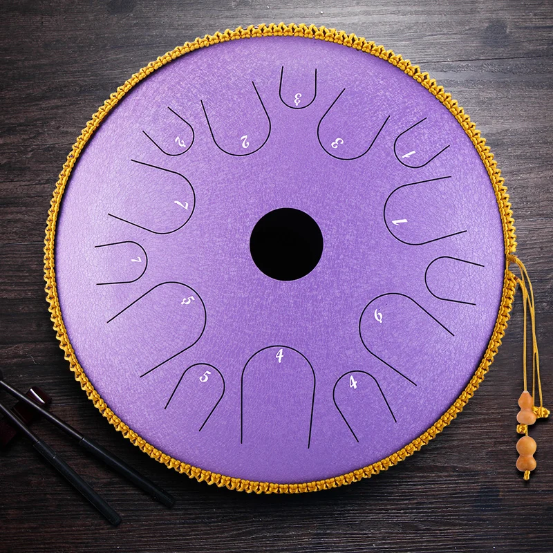 Hluru 14 inch 14 note C tune Copper steel tongue drum hanpan tank drum