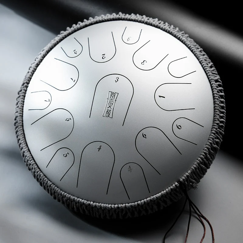 Hluru Pearl Paint 15 notes 14 inch D tone D KEY Professional Titanium steel tongue drum