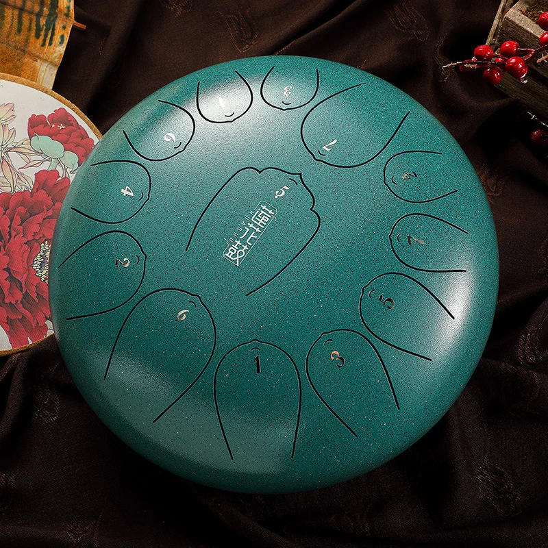 Huashu 12-Inch 13-Note Steel Tongue Drum huedrum Relaxation Meditation