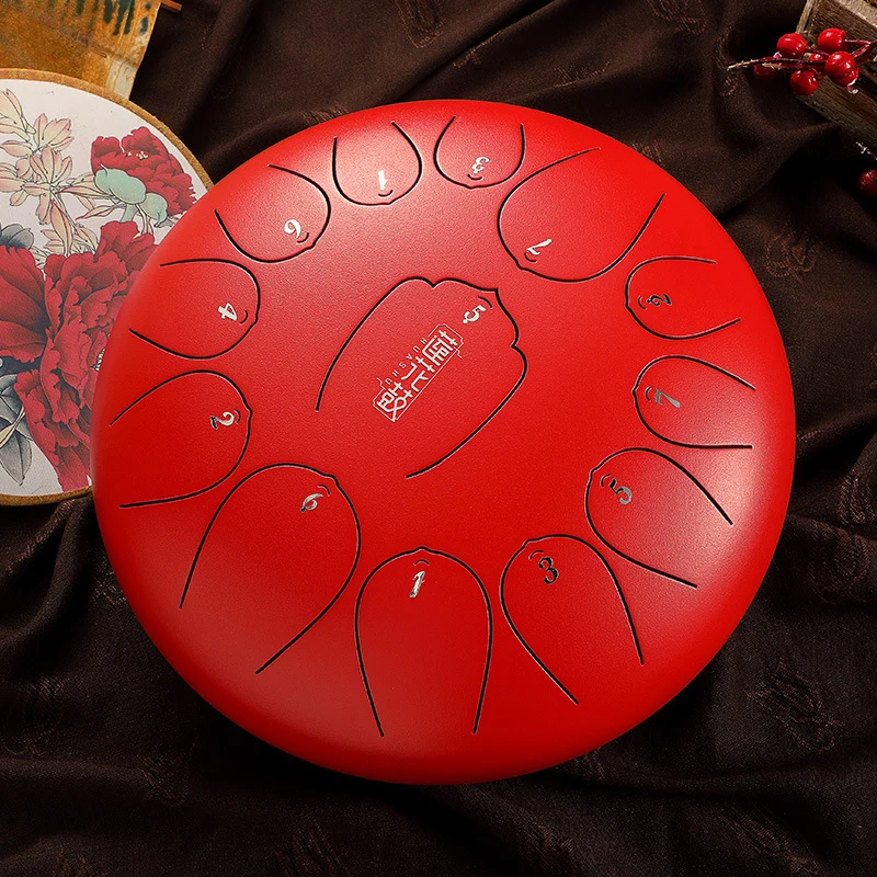 Huashu 12-Inch 13-Note Steel Tongue Drum huedrum Relaxation Meditation