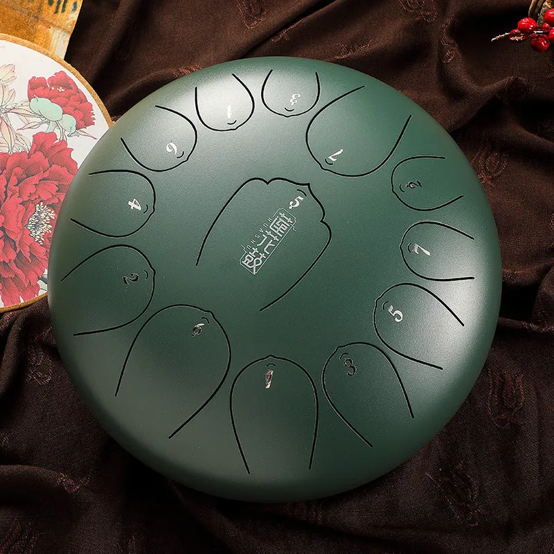 Huashu 12-Inch 13-Note Steel Tongue Drum huedrum Relaxation Meditation
