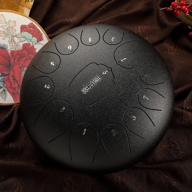 Huashu 12-Inch 13-Note Steel Tongue Drum huedrum Relaxation Meditation