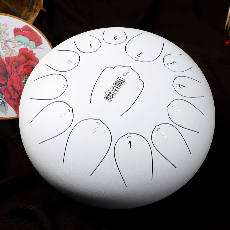 Huashu 12-Inch 13-Note Steel Tongue Drum huedrum Relaxation Meditation
