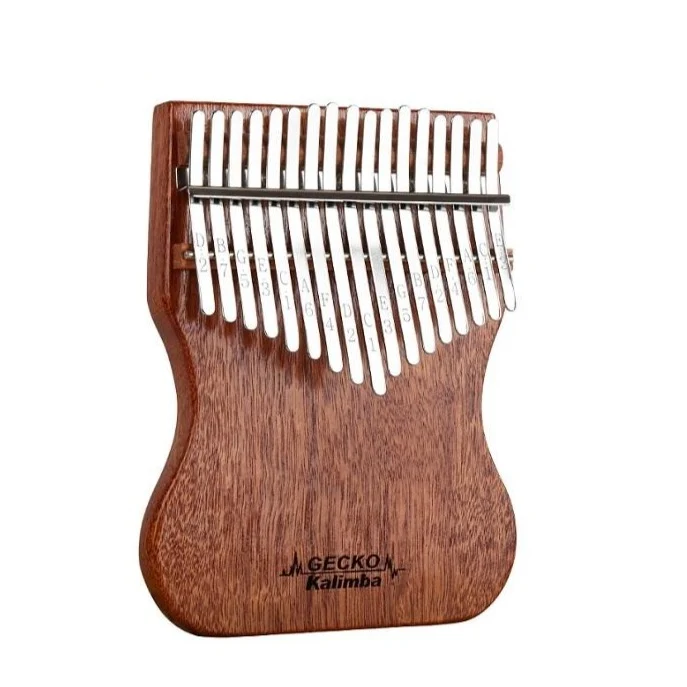 GECKO Kalimba 17 Key B Tone Thumb Piano Full Veneer Camphor Wood Small Waist