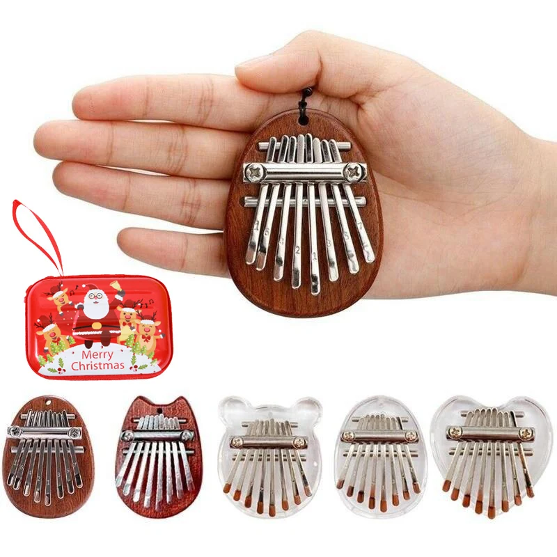 8 Key Cute Mini Kalimba Wood Crystal Finger Thumb Piano Children's Gift