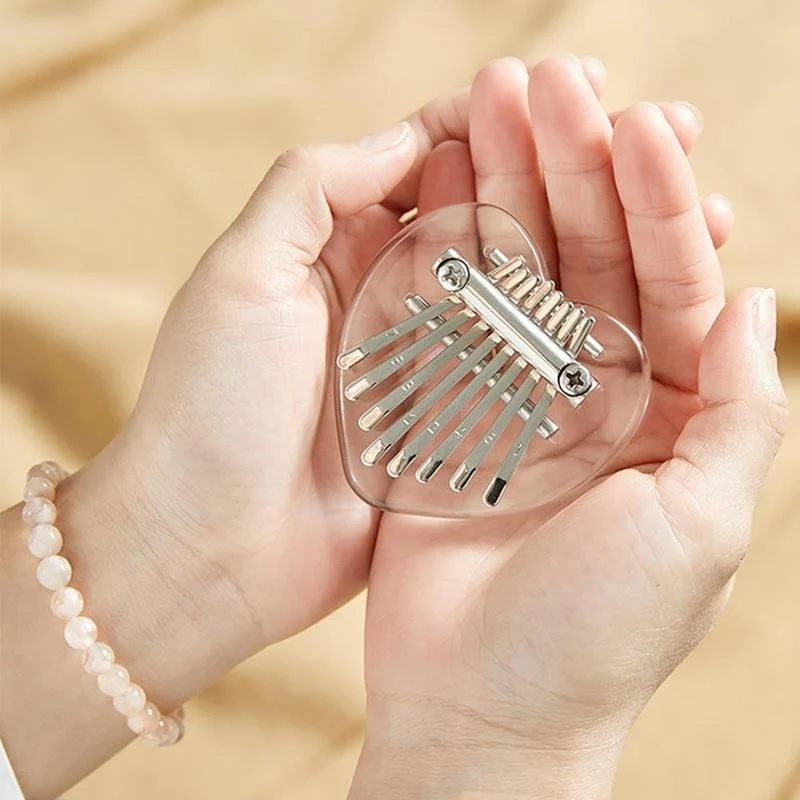 8 Key Cute Mini Kalimba Wood Crystal Finger Thumb Piano Children's Gift