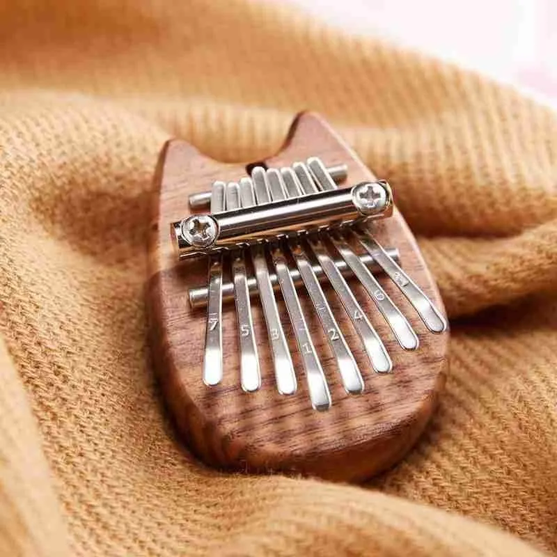 8 Key Cute Mini Kalimba Wood Crystal Finger Thumb Piano Children's Gift