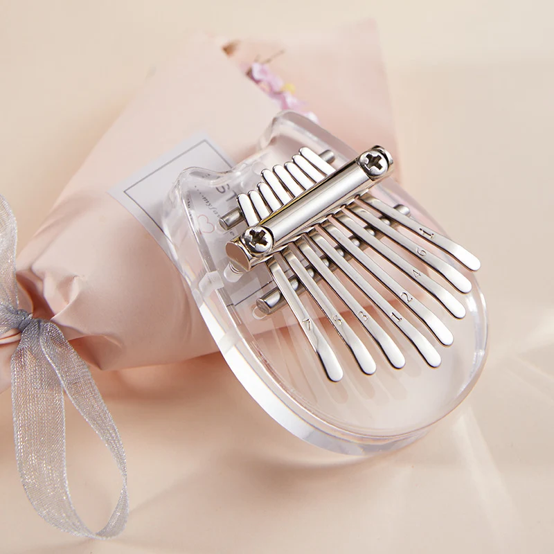 8 Key Cute Mini Kalimba Wood Crystal Finger Thumb Piano Children's Gift