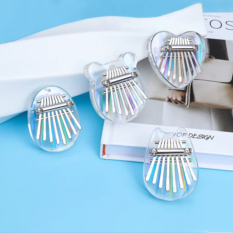 8 Key Cute Mini Kalimba Wood Crystal Finger Thumb Piano Children's Gift