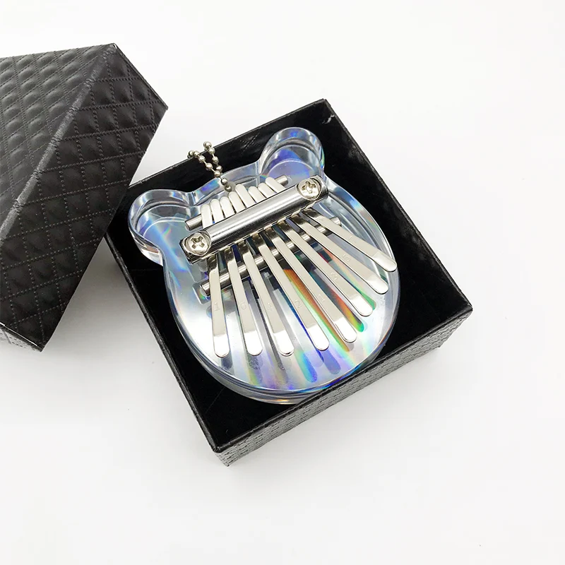 8 Key Cute Mini Kalimba Wood Crystal Finger Thumb Piano Children's Gift
