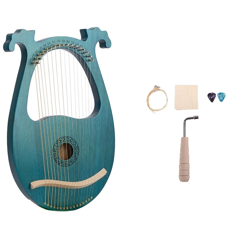 Lyre Harp 16 String Mahogany Body Euporean pattern String Instrument