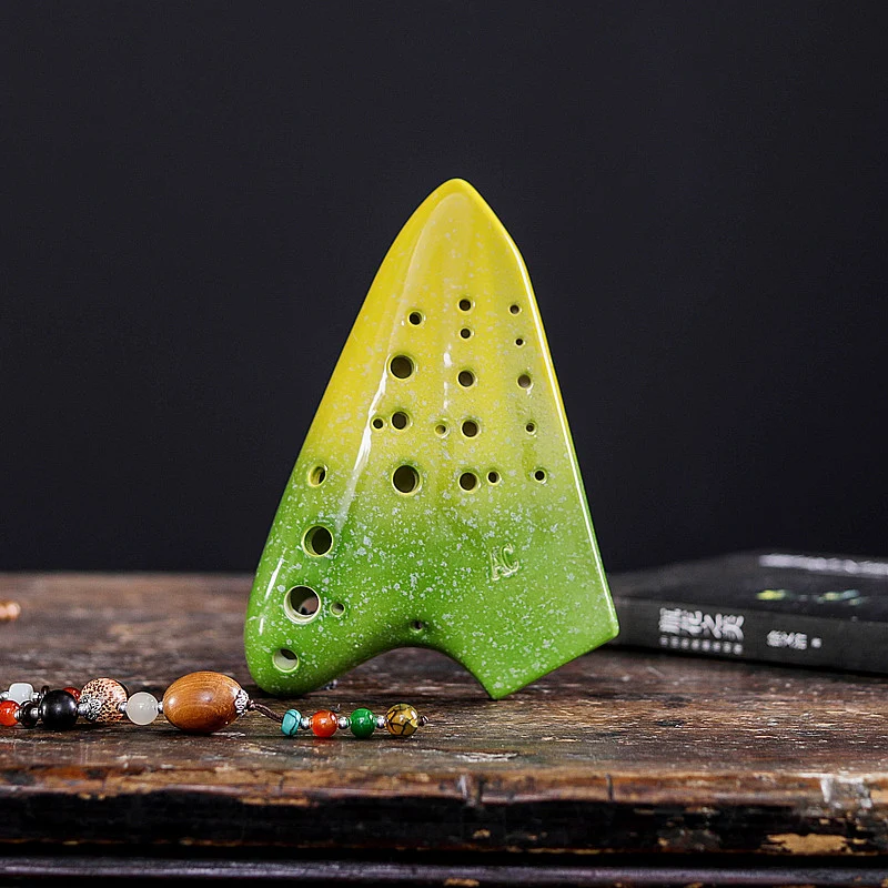 Triple Ocarina Three-tube AC tuned Smoked Burn Double Ocarina Starry Series