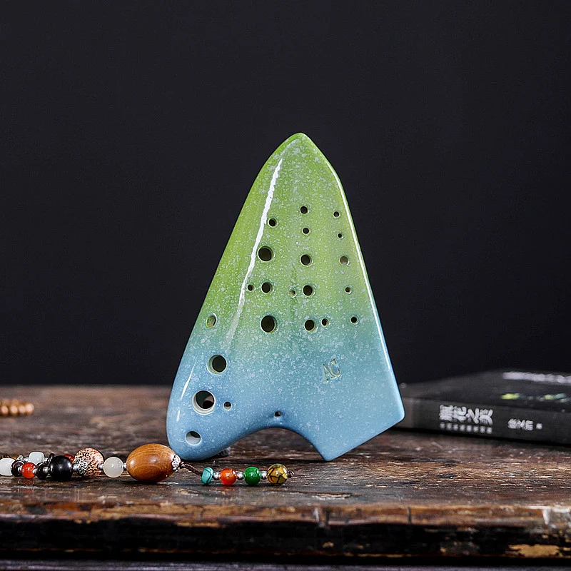 Triple Ocarina Three-tube AC tuned Smoked Burn Double Ocarina Starry Series