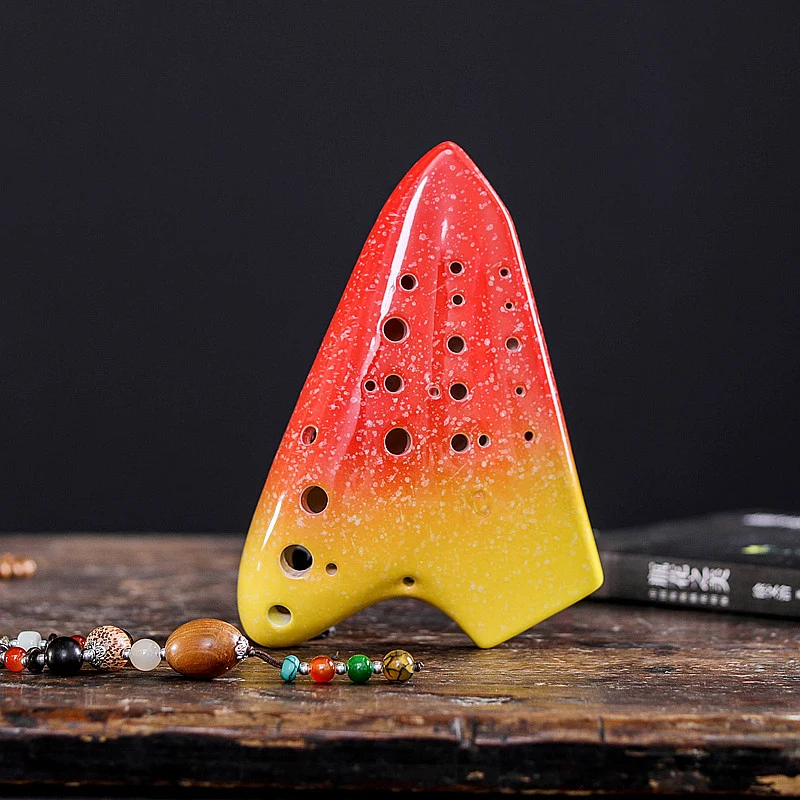 Triple Ocarina Three-tube AC tuned Smoked Burn Double Ocarina Starry Series
