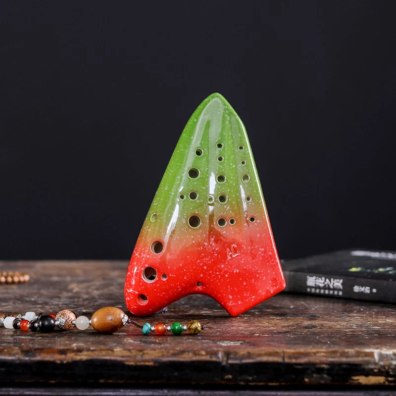 Triple Ocarina Three-tube AC tuned Smoked Burn Double Ocarina Starry Series