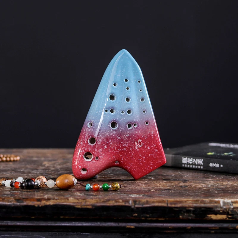 Triple Ocarina Three-tube AC tuned Smoked Burn Double Ocarina Starry Series