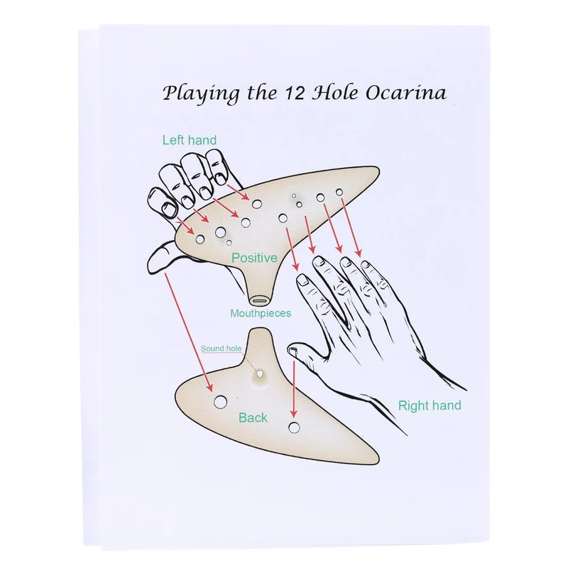 12 Hole Alto C Ocarina Flute Smoked Burn