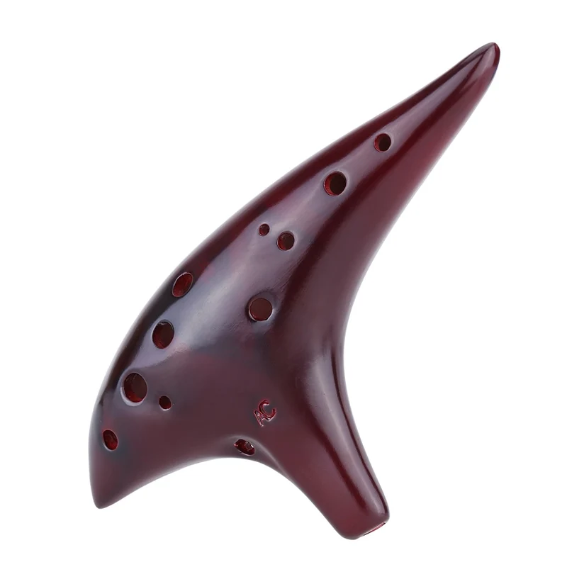 12 Hole Alto C Ocarina Flute Smoked Burn
