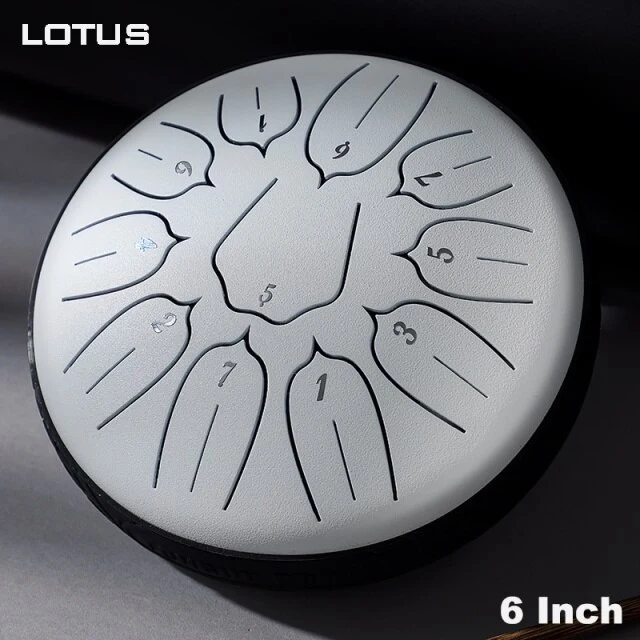 Hluru 6 Inch 11 Note Ultra Wide Range Steel Tongue Drum Tank Drum