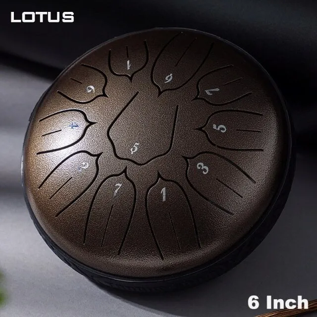 Hluru 6 Inch 11 Note Ultra Wide Range Steel Tongue Drum Tank Drum