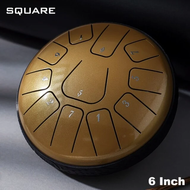 Hluru 6 Inch 11 Note Ultra Wide Range Steel Tongue Drum Tank Drum