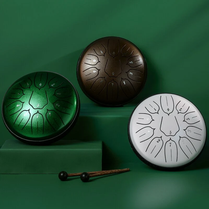 Hluru 6 Inch 11 Note Ultra Wide Range Steel Tongue Drum Tank Drum