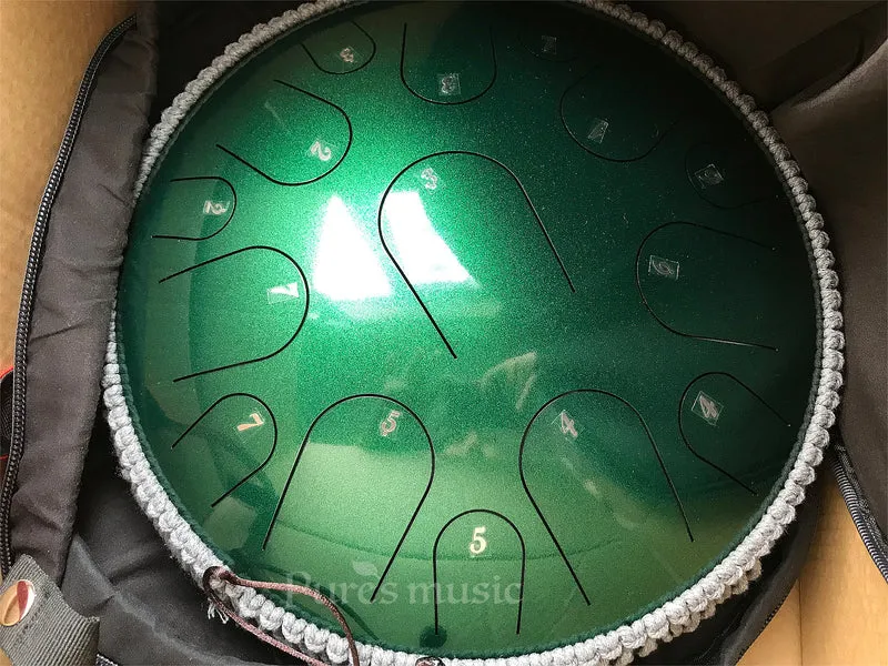 Hluru Steel Tongue Drum 14 inch 15 note D Tone April Yang Tank Drum