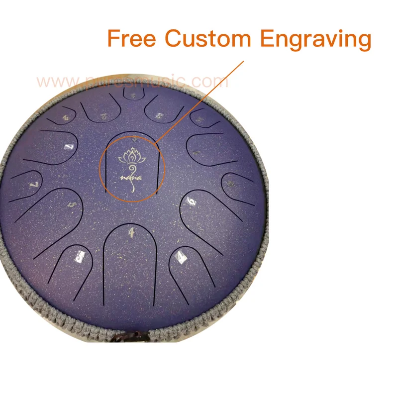 Hluru Steel Tongue Drum 14 inch 15 note D Tone April Yang Tank Drum